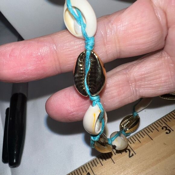 Boho Gold Tone and Genuine Shell 10” Anklet/Bracelet - Picture 3 of 5